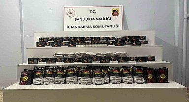Şanlıurfa'da 82 kilo kaçak nargile tütünü ele geçirildi