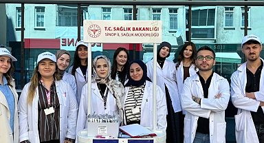 Sinop'ta hemşire adayları kansere dikkat çekti