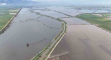 Söke'deki taşkının izleri havadan görüntülendi