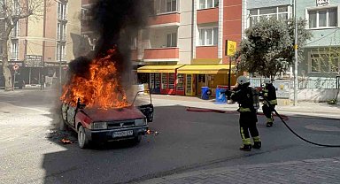 Tekirdağ'da korku dolu anlar: LPG'li otomobil alev topuna döndü