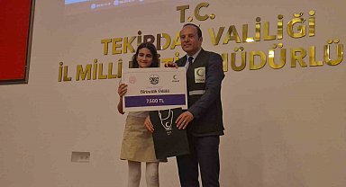 Tekirdağ'da "Sağlıklı Nesil Sağlıklı Gelecek" yarışmasında dereceye giren öğrenciler ödüllerini aldı