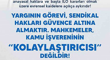 Türk Eğitim-Sen Genel Başkanı Geylan: "Mahkemeler, kamu işvereninin kolaylaştırıcısı değildir"