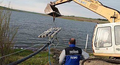 Türkmenli Göletine yüzer terfi istasyonu kuruldu