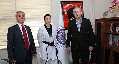 Üniversite öğrencisinin taekwondo başarısı