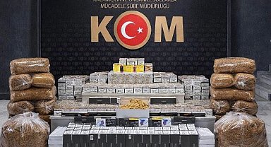 Uşak'ta çok sayıda kaçak makaron ve tütün ele geçirildi