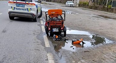 Vinçle çarpışan elektrikli motosikletin Rus uyruklu sürücüsü hayatını kaybetti