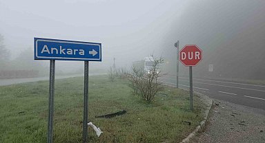 Yoğun sis Bolu Dağı'nı kapladı