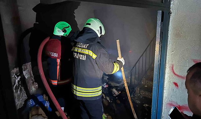 Yozgat'ta metruk binada çıkan yangın kısa sürede söndürüldü