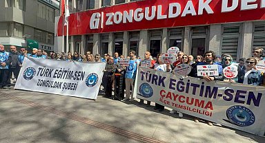 Zonguldak'ta eğitimciler Şanlıurfa'daki okul saldırısını protesto etti