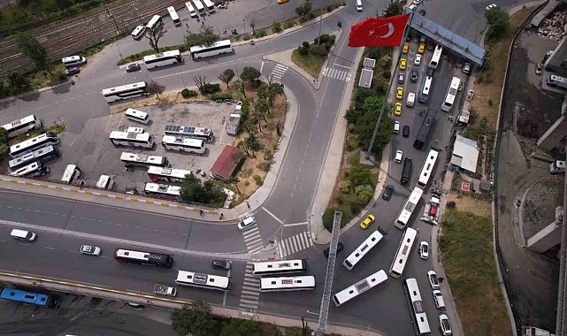 15 Temmuz Demokrasi Otogarı'nda bayram yoğunluğu havadan görüntülendi