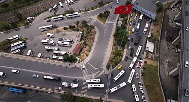 15 Temmuz Demokrasi Otogarı'nda bayram yoğunluğu havadan görüntülendi