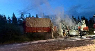 Ankara'da kamyonun kasasında çıkan yangın söndürüldü