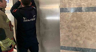 Asansör boşluğuna düşen yavru kediyi itfaiye kurtardı