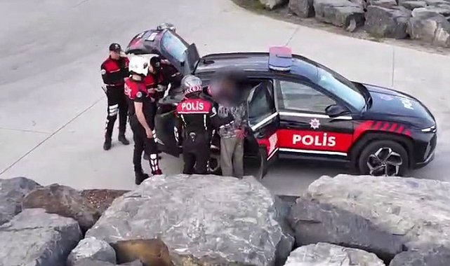 Avcılar'da yunus polisinden dronlu denetim: Şüphelinin üzerinden uyuşturucu çıktı