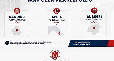 Bakan Gürlek: "Sandıklı, Serik ve Suşehri Ağır Ceza Mahkemelerini kurduk"