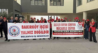 Bakırköy Belediyesi önünde "işten çıkarma" tepkisi