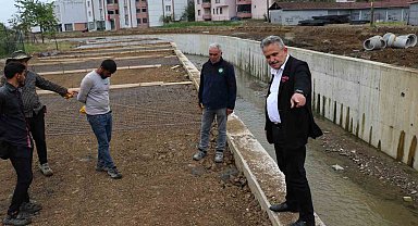 Başkan Koloğlu dere ıslah çalışmaları yerinde incelendi