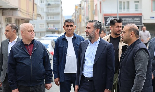 Başkan Şerifoğulları, yol yenileme ve kaldırım çalışmalarını inceledi