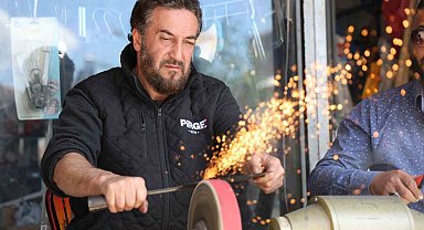 Bıçak bileme ustalarının 'Kurban Bayramı' yoğunluğu başladı