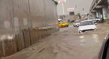 Bolu'da sağanak ve dolu sonrası iş yerlerini su bastı