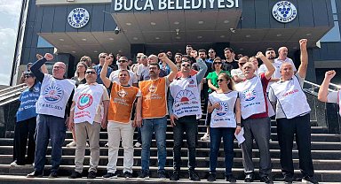 Buca Belediyesi'nde memurların eylemi sürüyor: Özgür Özel'e seslerini duyuracaklar