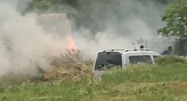Burdur'da saman balyaları yandı