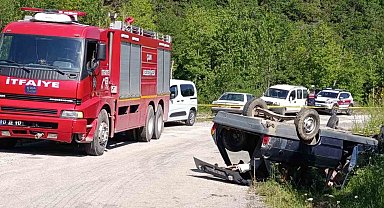 Çan'da takla atan otomobilin sürücüsü hayatını kaybetti