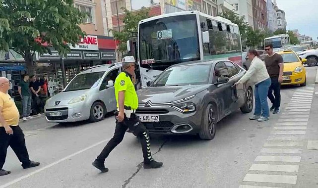 Çerkezköy'de maddi hasarlı kaza sonrası gerginlik