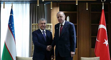 Cumhurbaşkanı Erdoğan, Özbekistan Cumhurbaşkanı Mirziyoyev ile görüştü