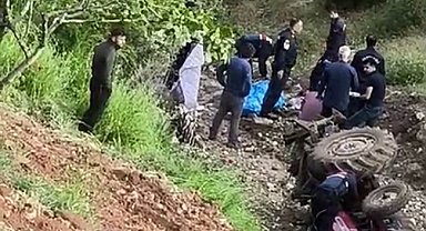 Devrilen traktörün sürücüsü hayatını kaybetti