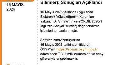 e-YÖKDİL 20261 sonuçları açıklandı