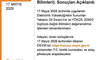 e-YÖKDİL 20262 sonuçları açıklandı