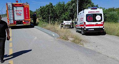 Edremit'te kontrolden çıkan otomobil savruldu: 1 ölü, 3 yaralı