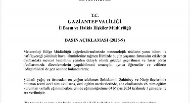 Gaziantep'te fırtına sonrası okullar tatil edildi