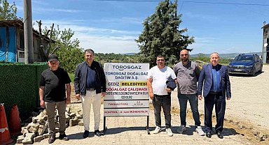 Gediz'in yeni mahallelerinde doğalgaz için ilk kazma vuruldu