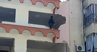 Güvenlik önlemleri alınmadan yapılan bina yıkımı tehlike saçtı