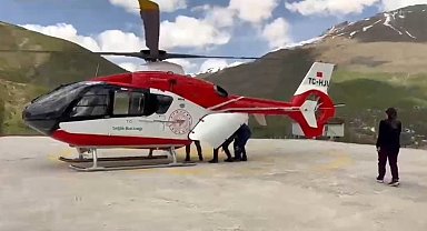 Helikopter ambulans, 78 yaşındaki hastayı Van'a sevk etti