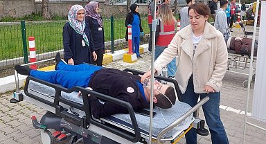 Hisarcık İlçe Devlet Hastanesi'nde yangın tatbikatı