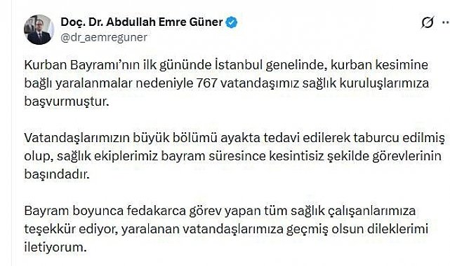 İstanbul'da bayramın ilk günü 767 kişi kurban keserken yaralandı