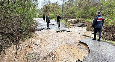 Karabük'te çöken köy yolu yeniden ulaşıma açıldı