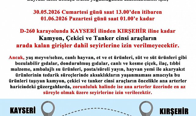 Kayseri'de tatil dönüşü trafik yoğunluğuna emniyetten önlem
