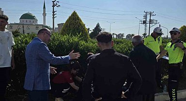 Kaza yapan gence ilk müdahaleyi Vali Serdengeçti yaptı