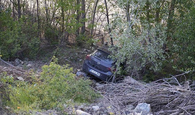 Kontrolden çıkan otomobil Harşit Çayı'nın kenarında durabildi
