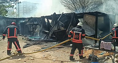 Malatya'da şantiyede korkutan yangın