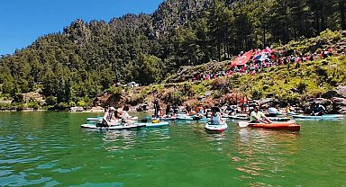 Maviyle yeşilin buluştuğu Burdur'da doğa ve su sporları etkinliği