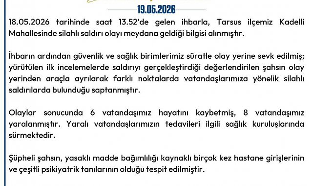 Mersin Valiliği'nden kanlı saldırı açıklaması
