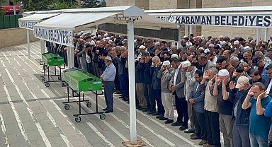 Mersin'deki kazada ölen anne ve kızı Karaman'da son yolculuğuna uğurlandı