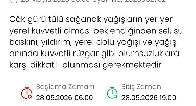 Meteoroloji Denizli için sarı kodulı uyarı verdi