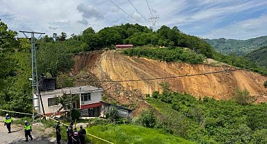 Ordu'da heyelan: O anlar kamerada