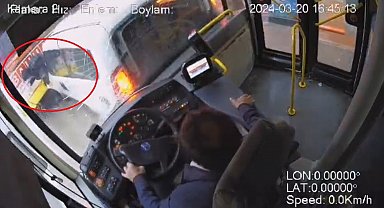 Otobüs şoförü uykuya daldı, önündeki araca çarptı... Lise öğrencisi iki aracın arasında böyle sıkıştı